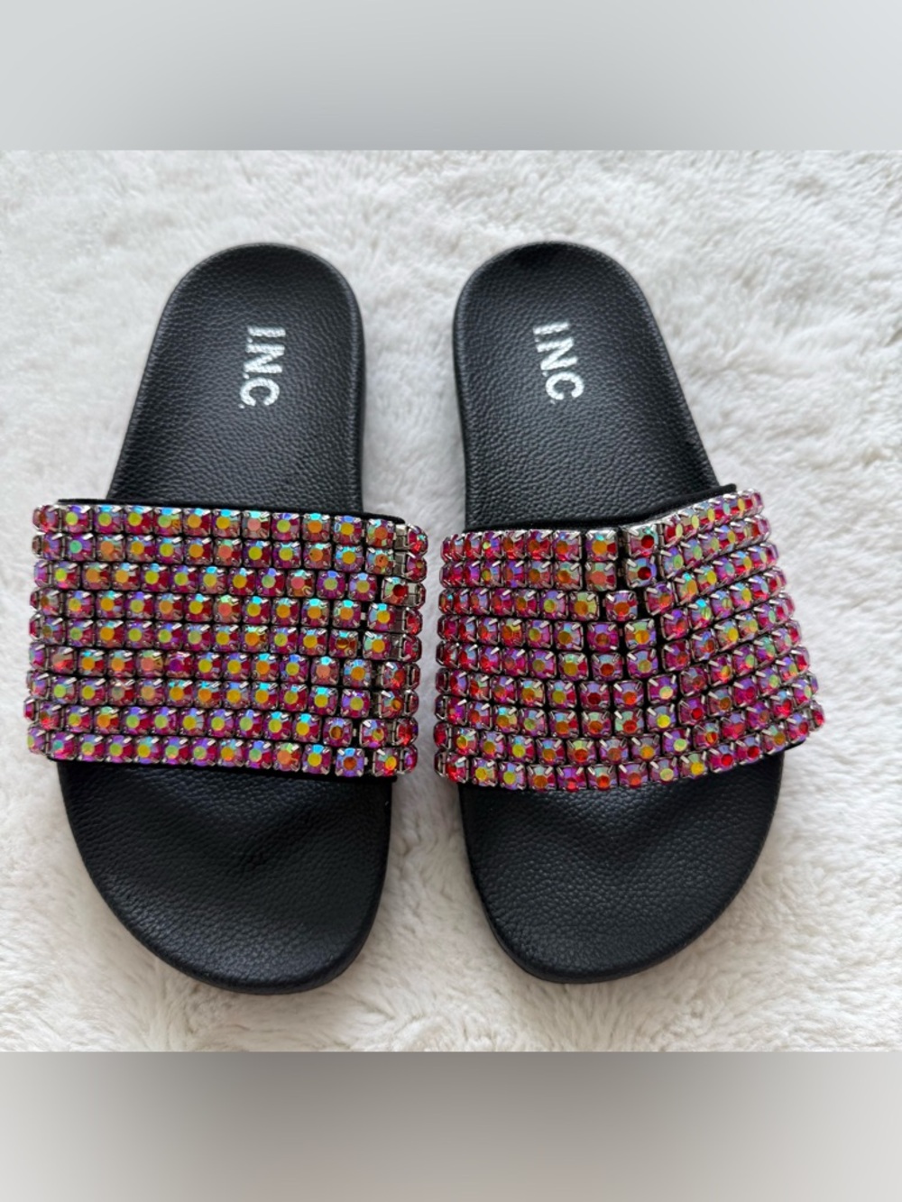 NEW!!! I.N.C women slides with crystals size 8 US